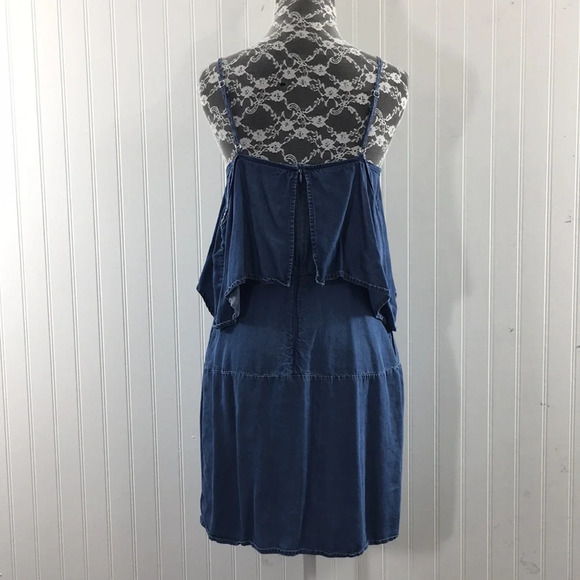 Walter Baker A Line Fit And Flare Chambray Dress Womens Small Bodice Overlay - Picture 3 of 12